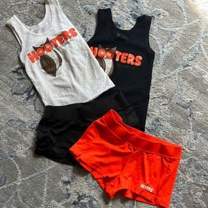 Halloween costume- Hooters x small. 2 tank tops and 2 pairs of shorts